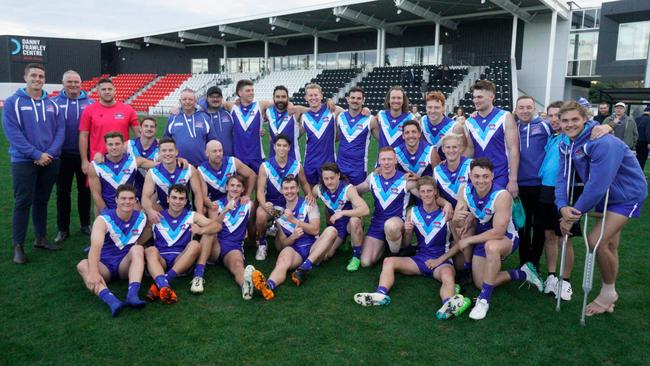 Interleague footy: Southern FL v Riddell FL. The winning team: Southern FL after the game. Picture: Valeriu Campan