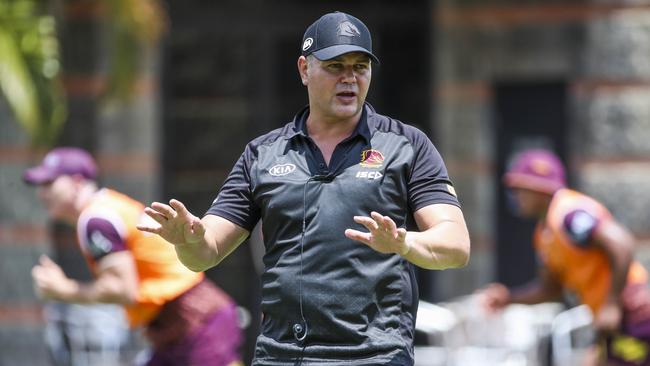 Broncos coach Anthony Seibold during a Brisbane team training session last week. Picture: AAP Image/Glenn Hunt