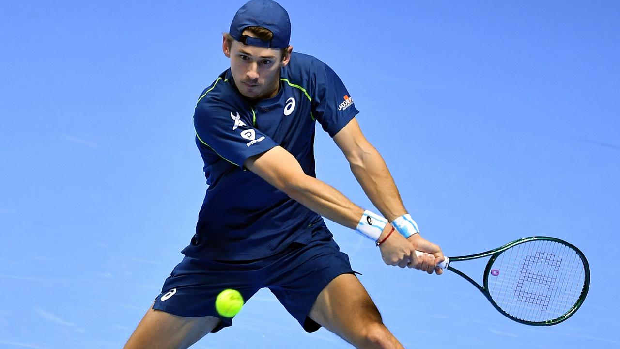 Alex de Minaur lost all three matches at the ATP finals. Picture: Valerio Pennicino/Getty Images