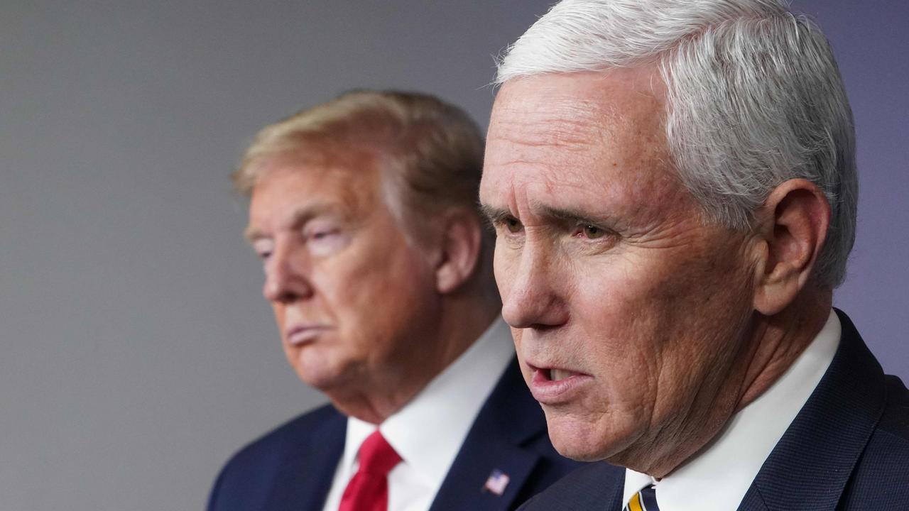 Vice President Mike Pence because a target after President Trump rallied his supporters against him for not overturning the election result, which he couldn’t actually do. Picture: MANDEL NGAN / AFP).