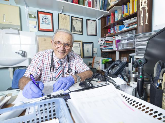 Dr Peter Marendy at his Margate clinic. Picture: Renae Droop/AAP