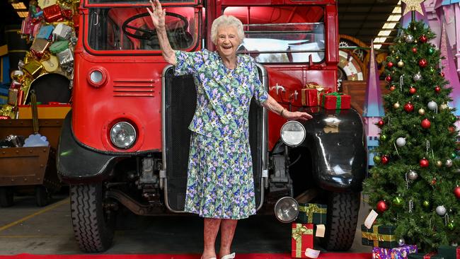 Eileen Harris, 94, was in the first Pageant after the war. This year, she has been offered a spot on the Christmas bus. Photo: Naomi Jellicoe