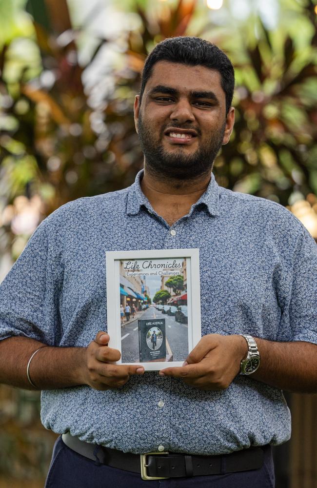 Hriday Nayyar at the Darwin Waterfront for the launch of his new book Life Chronicles: Experiences and Challenges Picture: Pema Tamang Pakhrin