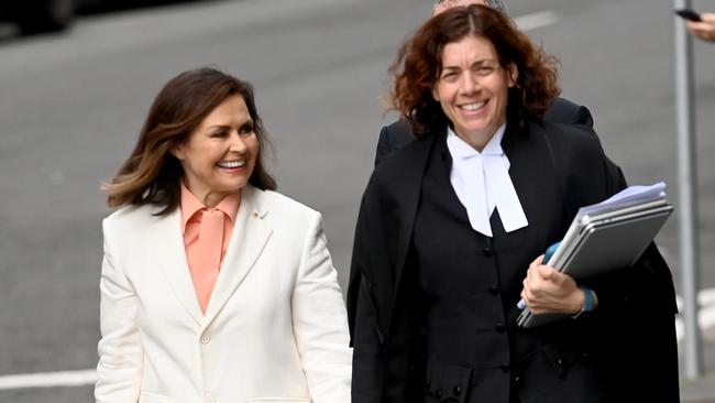 Lisa Wilkinson arrives at the Federal Court with her barrister Sue Chrysanthou SC. Picture: NCA NewsWire / Jeremy Piper