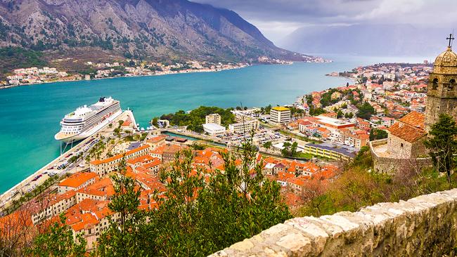 The Viking Jupiter at the port of Kotor, Montenegro.