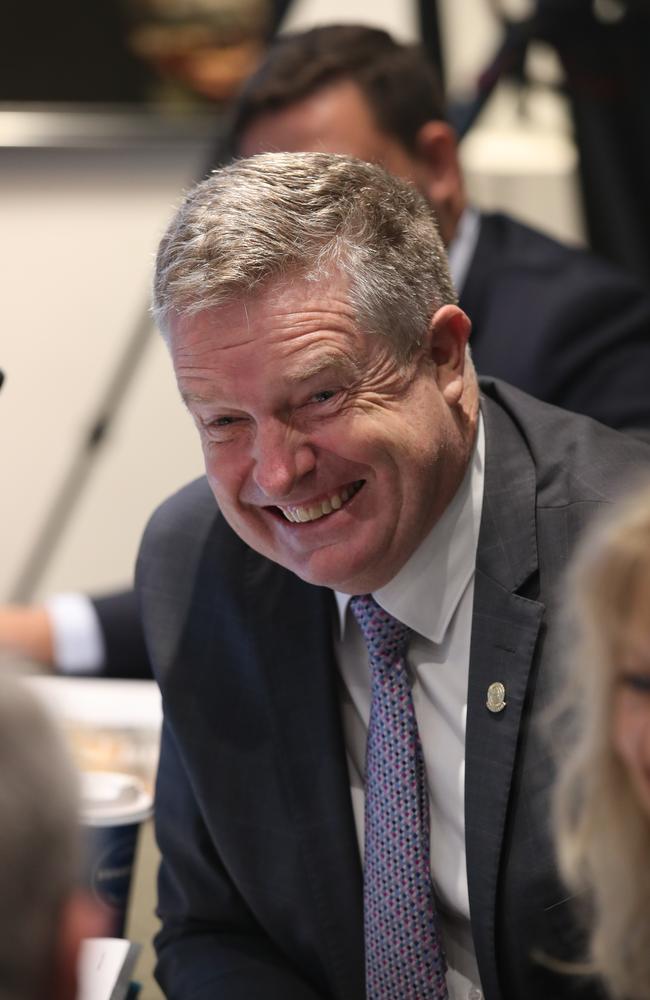 Mayor Tom Tate with the budget books in the chamber, also councillors voting on the budget, at the Gold Coast City Council Chambers at Evandale . Cr William Owen-Jones. Picture Glenn Hampson