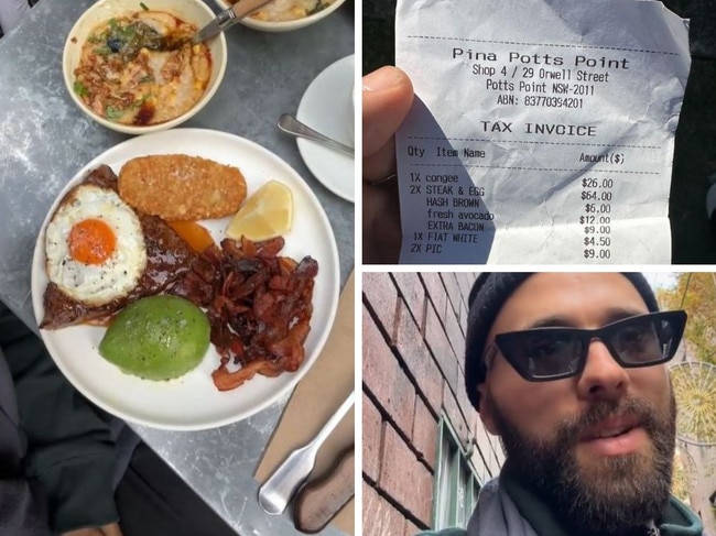 A customer has taken to TikTok after paying $47 for breakfast at a trendy Sydney cafe - and his response to critics will surprise you.