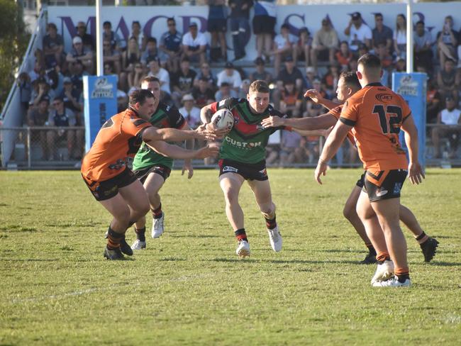 Mitchell Lane in the RLMD A Grade grand final between Wests Tigers and Sarina Crocs, September 5, 2021. Picture: Matthew Forrest