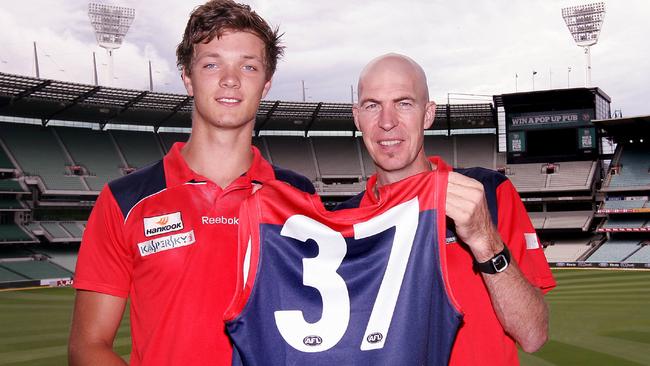 Max Gawn wore Jim Stynes' first number, No. 37, after being drafted in 2010.