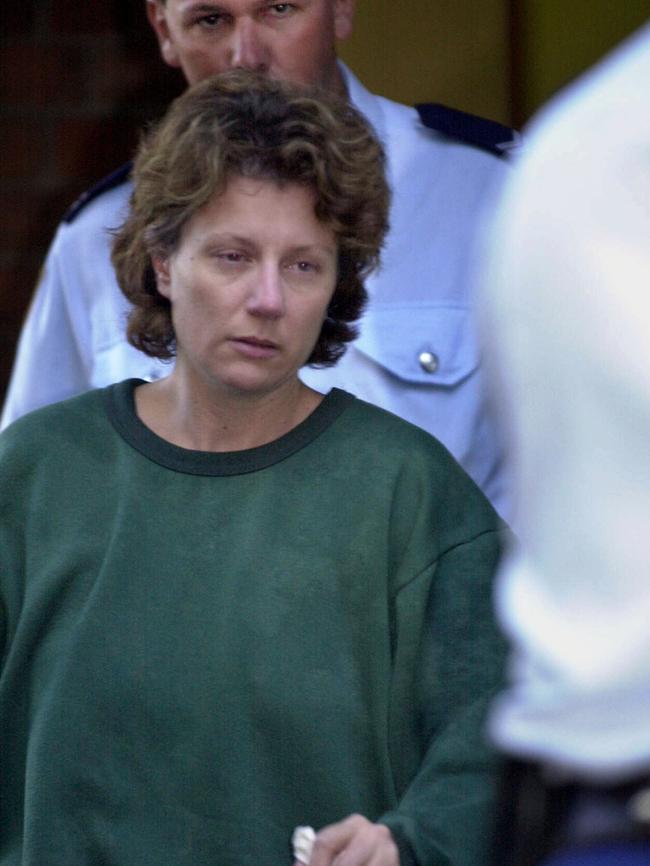 Kathleen Folbigg outside court in 2001, after having bail refused on charges of murdering her four infant children. Supplied