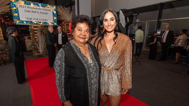 Jessica Peris and Joan Peris at the 2023 NAIDOC Ball at the Darwin Convention Centre. Picture: Pema Tamang Pakhrin