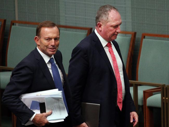 Both Tony Abbott and Barnaby Joyce have ripped into AGL. Picture: Gary Ramage