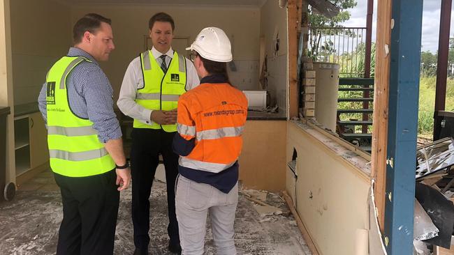 Lord Mayor Adrian Schrinner and Federal Member for Bonner Ross Vasta tour the Brisbane Metro depot site.