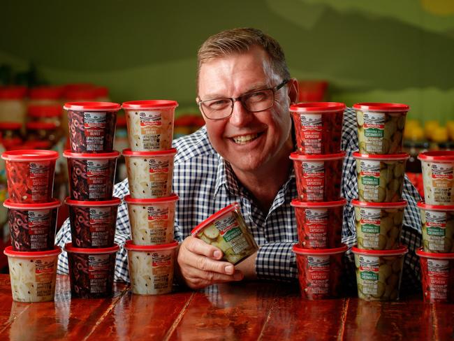 Spring Gully Foods managing director Kevin Webb with new line of products. Picture: Matt Turner.