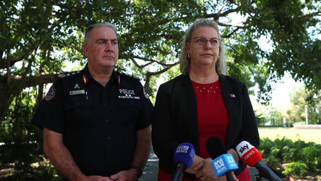 NT Police Commissioner Michael Murphy and Attorney General Marie-Clare Boothby on December 31, 2024. Picture: Zizi Averill.