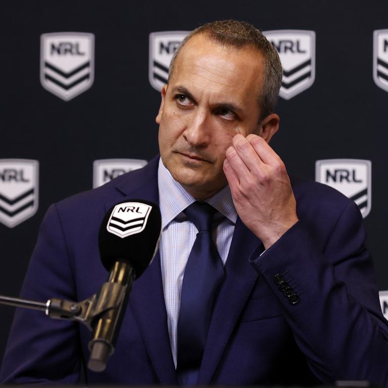 NRL CEO Andrew Abdo is feeling the pressure as the RPA dispute drags on. Picture: Jonathan Ng