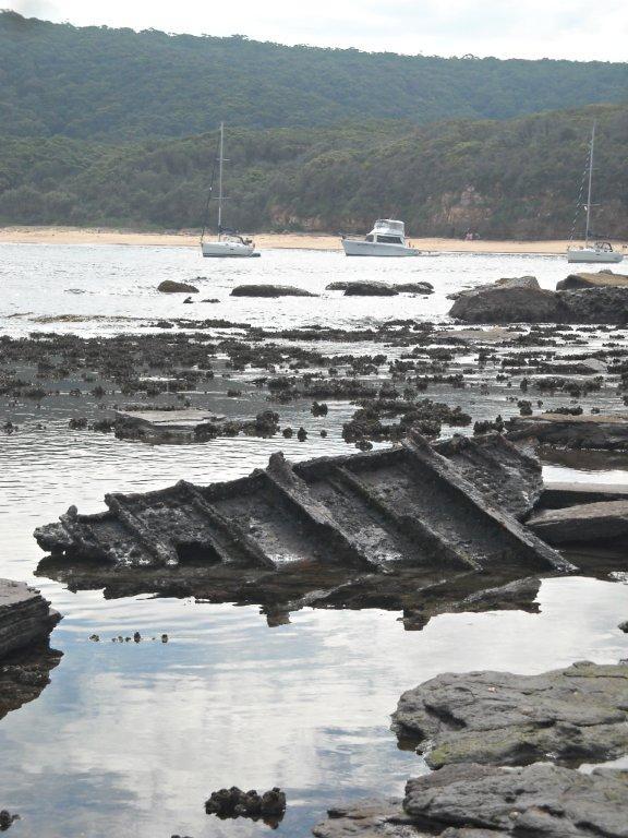 A larger part of the ship resting in its graveyard in Maitland Bay. Picture: Geoffrey Potter.