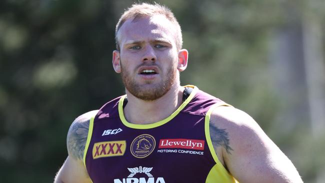 Matt Lodge during Broncos pre-season. Picture: Annette Dew