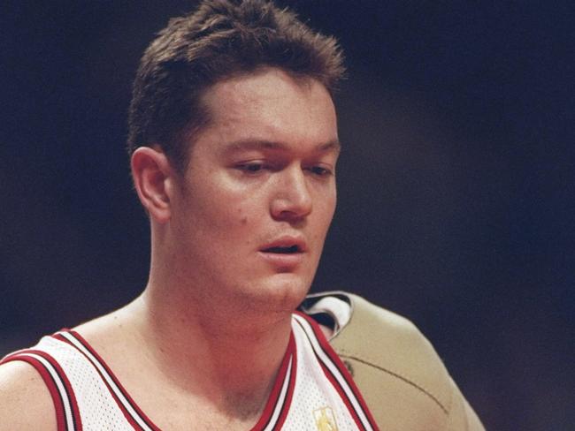 14 Jan 1997: Center Luc Longley of the Chicago Bulls stands on the court during a game against the Washington Bullets at the United Center in Chicago, Illinois. The Bulls won the game 108-107. Mandatory Credit: Jonathan Daniel /Allsport