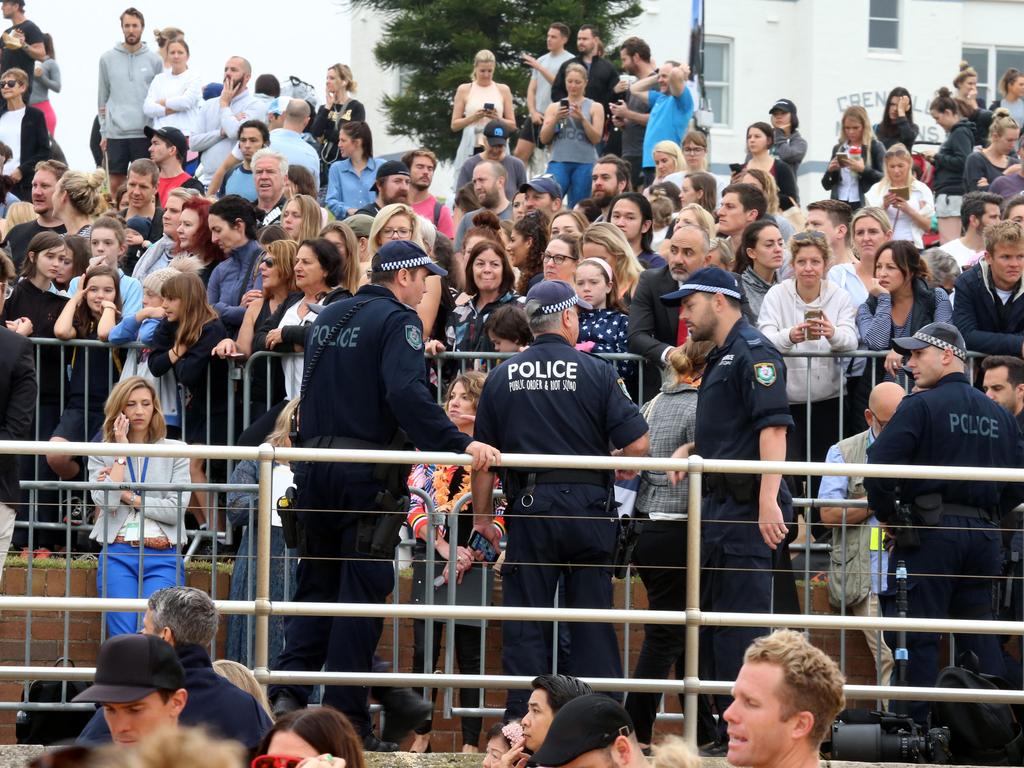 ROYAL TOUR - Visit to BONDI. People start to gather at Bondi beach ahead of the visit by The Duke and Duchess of Sussex, Prince Harry and his wife Meghan. Picture: Nathan Edwards