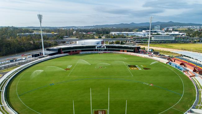 An aerial view of the at Brighton Homes Arena, Springfield, Ipswich. (Photo by Dylan Burns/AFL Photos via Getty Images)