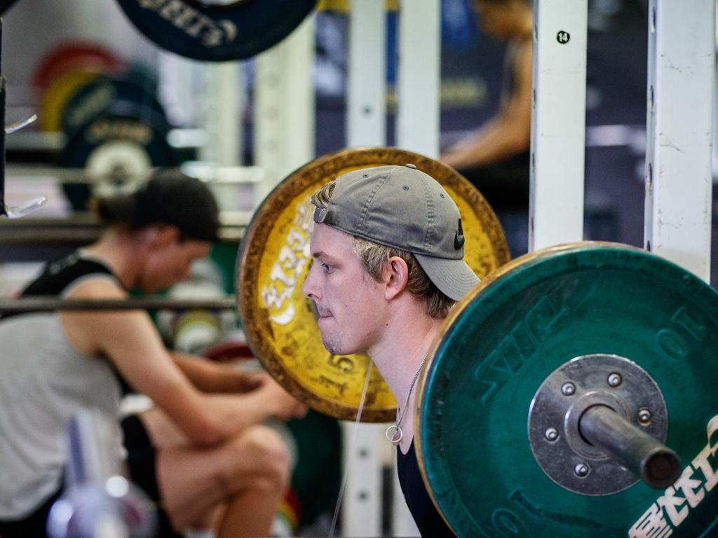 21/5/2019 Australian track cyclists training in the gym at SASI one year out from the Tokyo Olympics. Picture MATT TURNER