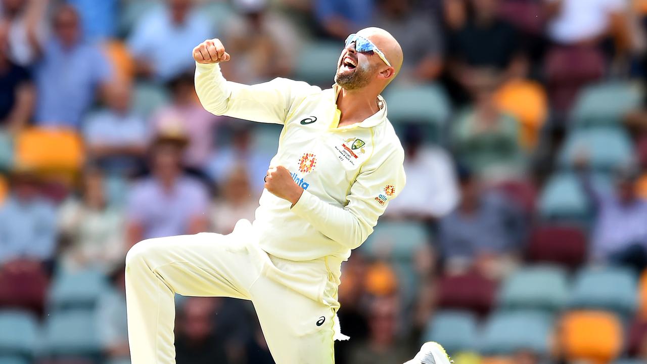 Nathan Lyon is getting great results on the Gabba pitch. (Photo by Albert Perez/Getty Images)