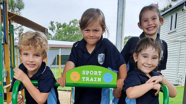 Bloomsbury State School Prep students (from back, left to right): Elayna Garbutt, Layla Pitman and from front (left to right): Jack Schalcher and Lexie Blunt. Picture: Contributed