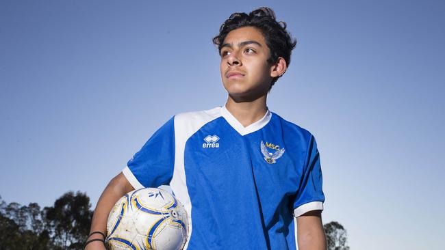 Carlos plays for Moorebank Sports Soccer Club. Picture: Melvyn Knipe