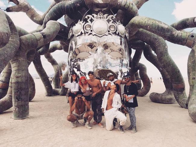 Australian model Jordan Barrett at the 2016 Burning Man Festival in the Black Rock Desert, Nevada ... “Hate 2 admit it. I’ve met my match X 70000 & it has never felt better to FEEEL THIS LOST!!!!” Picture: Instagram