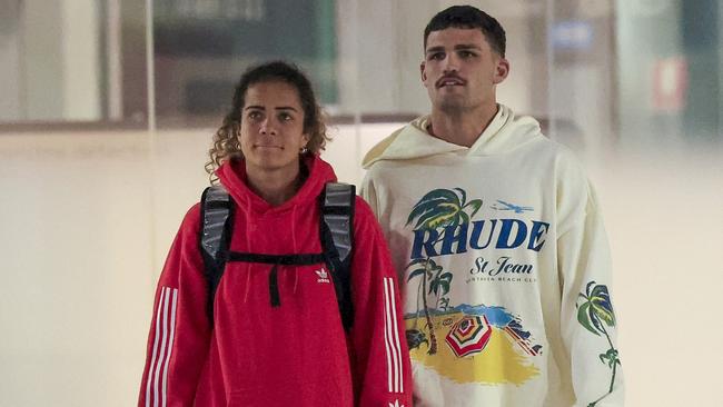 They also stopped on their way to security to take a couple of quick flicks with fans who gawked at the sight of the beloved Aussie sporting union. Photo: Media Mode