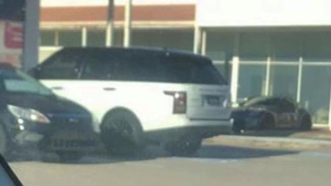 Ashy Bines’ Range Rover in a disabled parking space outside her gym at Mermaid Beach.