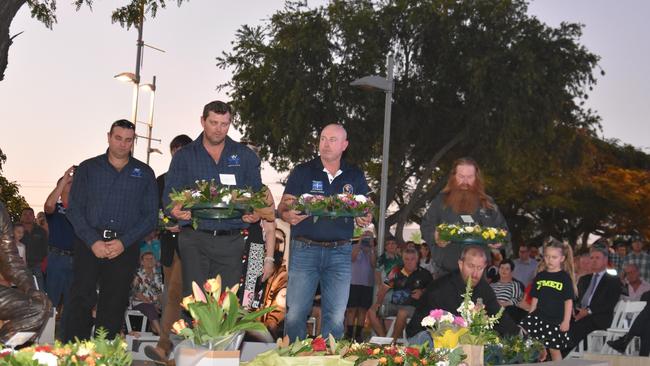 MEMORIAL: Attendees at the official unveiling and service for the Moranbah Miners' Memorial