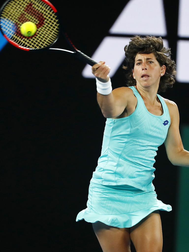 Carla Suarez Navarro made it to the semi-finals where she lost to eventual champion Wozniacki. .Pic: Michael Klein