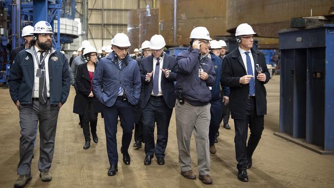 Delegations from Australia, the United Kingdom, and the United States visited General Dynamics Electric Boat's submarine construction facilities on December 5.