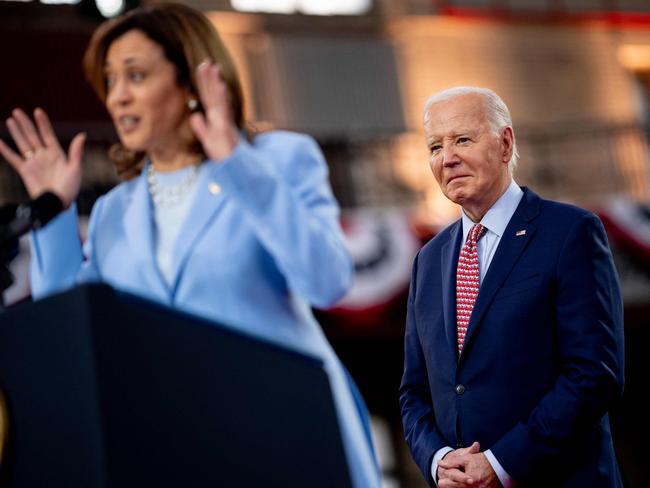 PHILADELPHIA, PENNSYLVANIA - MAY 29: U.S. Vice President Kamala Harris introduces U.S. President Joe Biden during a campaign rally at Girard College on May 29, 2024 in Philadelphia, Pennsylvania. Biden and Harris are using today's rally to launch a nationwide campaign to court black voters, a group that has traditionally come out in favor of Biden, but their support is projected lower than it was in 2020.   Andrew Harnik/Getty Images/AFP (Photo by Andrew Harnik / GETTY IMAGES NORTH AMERICA / Getty Images via AFP)