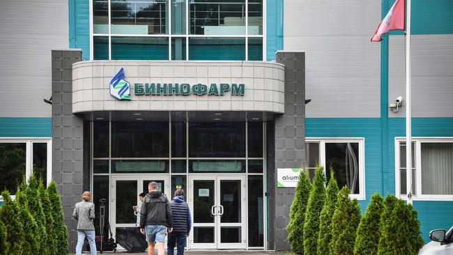 The pharmaceutical factory Binnofarm in the town of Zelenograd outside Moscow where the vaccine is being developed. Picture: AFP.