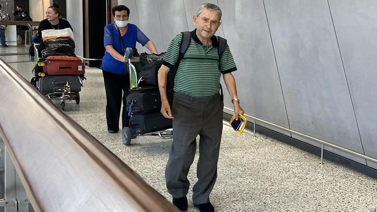 Paul, 78, and Georgina, 82 Markoski finally arrived home in Melbourne on Wednesday after days of delay due to their Jetstar flight cancellation. Picture: Supplied