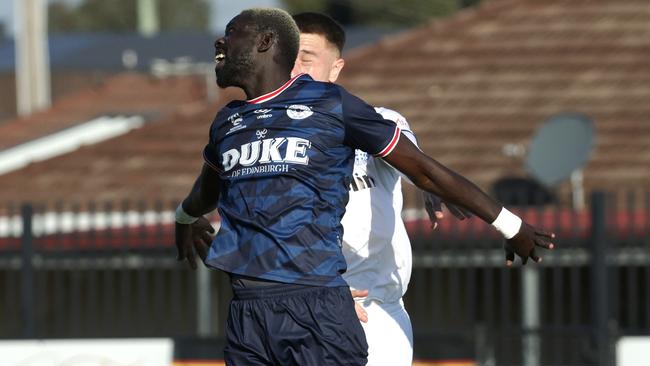 Apai Ukuno in action for Moreland City. Picture: Hamish Blair