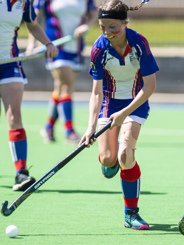 Isabella Middleton of Rangeville against Newtown in J2 girls grand final hockey at Clyde Park, Saturday, September 10, 2022. Picture: Kevin Farmer