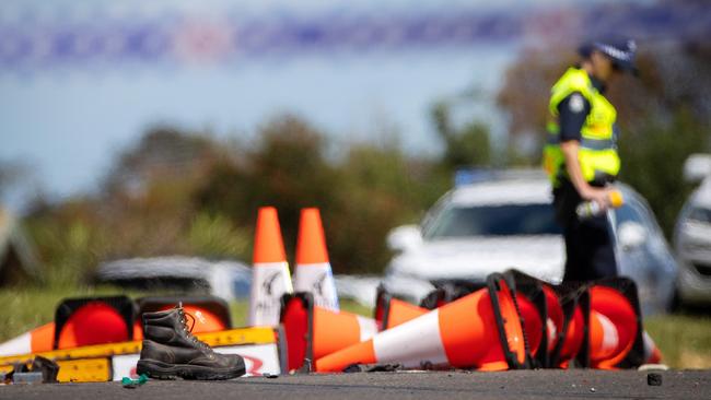 The scene of the crash. Picture: Mark Stewart