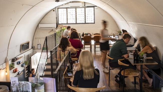 The upstairs dining room at King Arthur Cafe. Picture: Mark Cranitch.