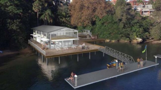 Artist impression - Manly Boatshed is proposing an extension which would include a kiosk shop and cafe, and new facilities. Picture: Northern Beaches Council website