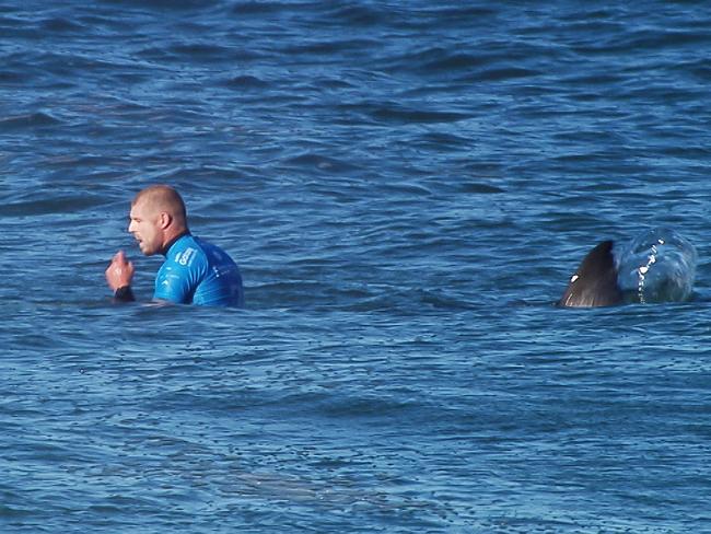 Fanning shortly before his encounter with a shark in the J-Bay Surf Open in South Africa. Picture: AFP