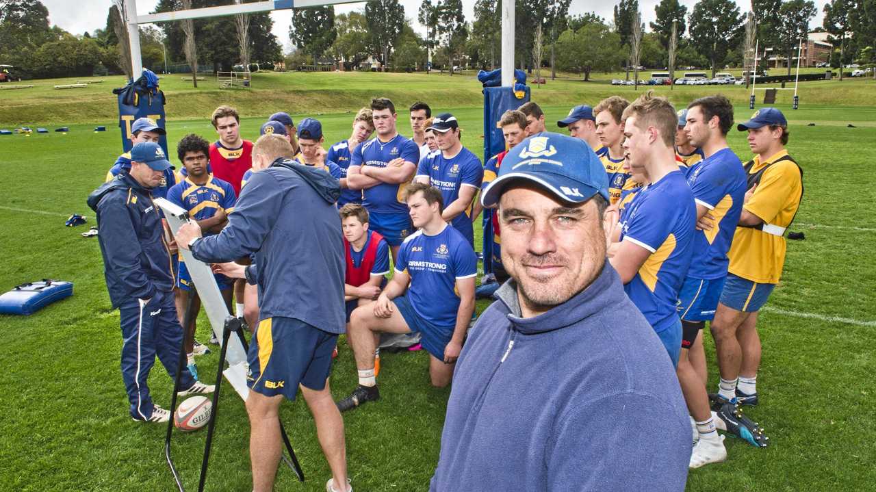 EXPERIENCED GUIDE: Former Wallaby James Holbeck has been passing on his skills and knowledge to Toowoomba Grammar School rugby union players this week. Picture: Nev Madsen