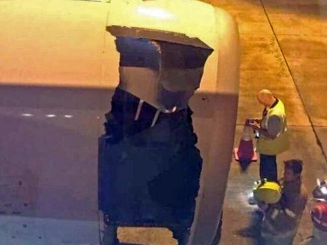 Air Traffic Controllers warned other aircraft landing in Sydney of the “engine loss”. Picture: Ten News