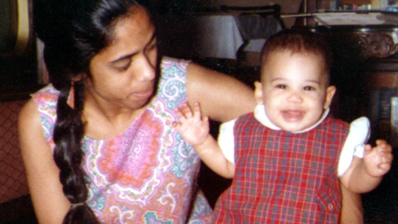 Kamala Harris with her mother Shyamala Gopalan in an undated photo.