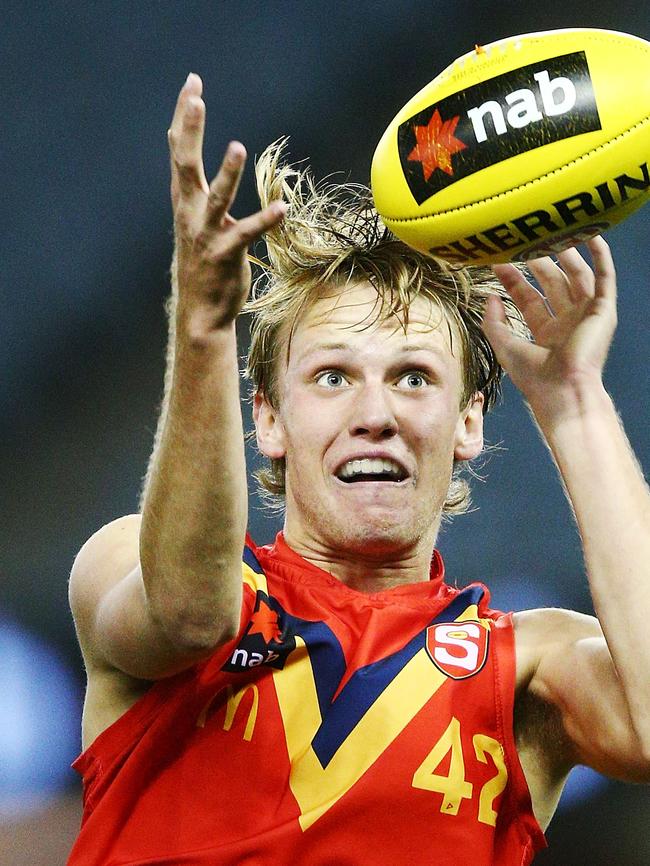 Jack Lukosius marks for South Australia against Vic Metro. Picture: Michael Dodge/Getty Images