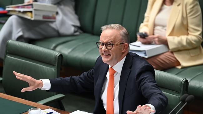 Prime Minister Anthony Albanese has slammed Peter Dutton for staying quiet over controversial comments. Picture: NCA NewsWire / Martin Ollman