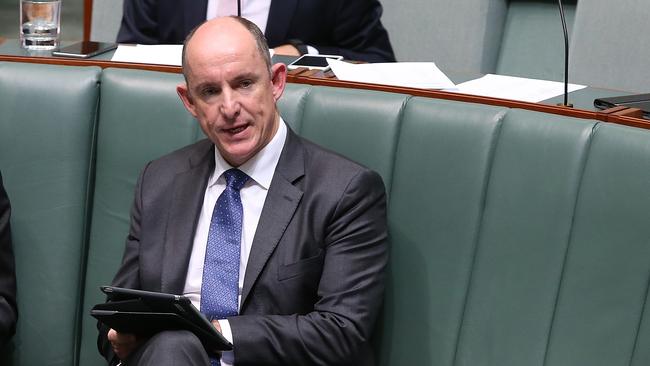 Minister for Human Services and Veterans Affairs Stuart Robert in Question Time in the House of Representatives Chamber, Parliament House in Canberra.